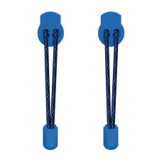Elastische zwart & blauwe schoenveters met sluitsysteem