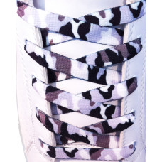Schoenveters - 10mm  Wit, grijs en zwart camo