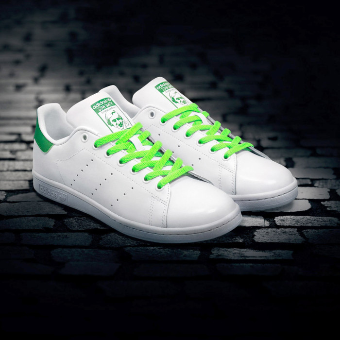 Platte fluoriserend groene schoenveters